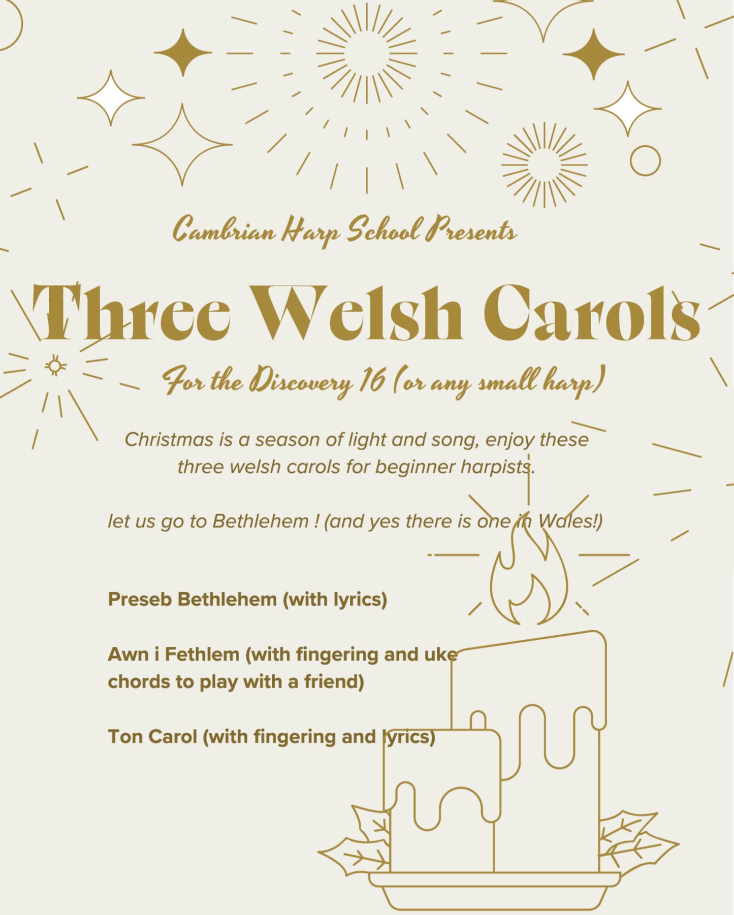 Three Welsh Carols for the Discovery 16 - PDF instant download.