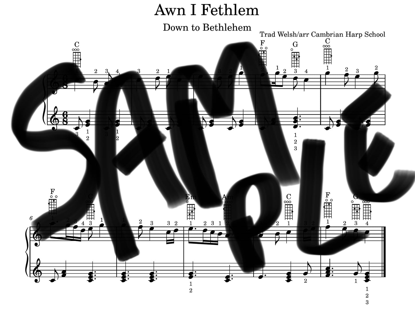 Three Welsh Carols for the Discovery 16 - PDF instant download.