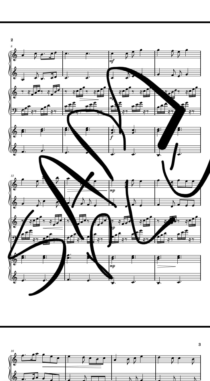 Y Deryn Pur / The Dove in C major for small harp ensemble plus solo part for Discovery 16