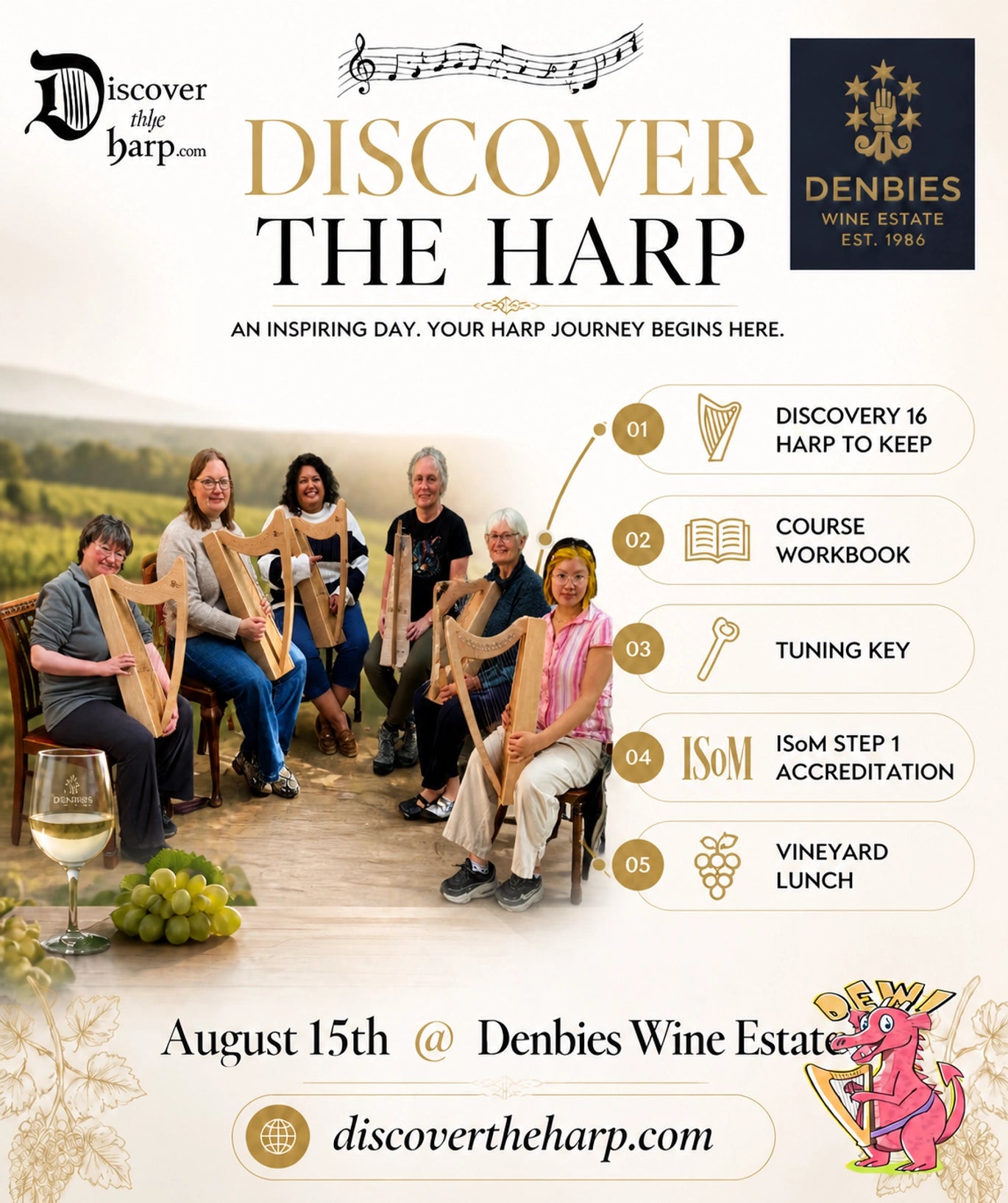 Discover The Harp at Denbies Wine Estate August 15th 10am