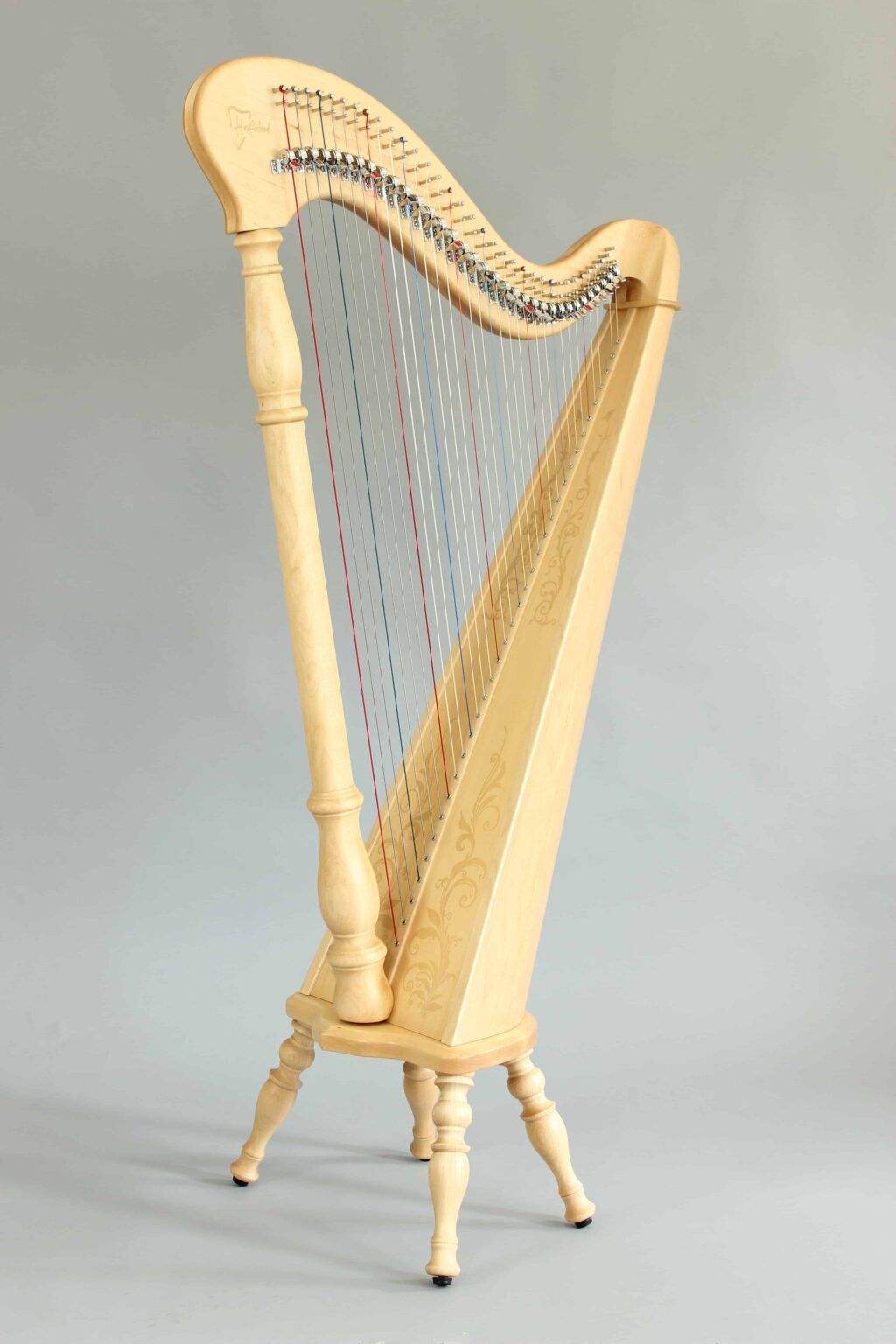 Hempson 34 string lever harp by Harfenland