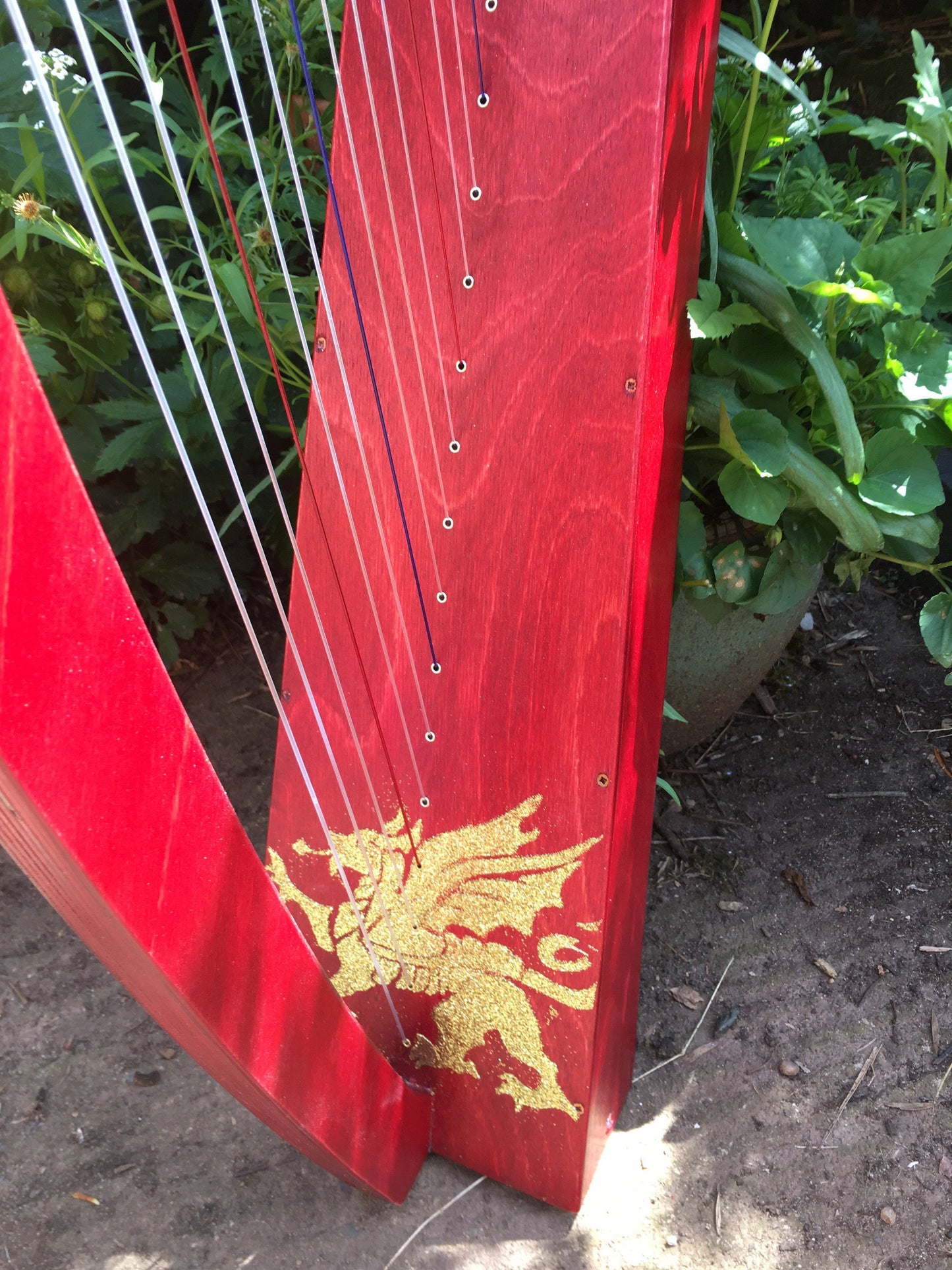 Derwent Harps Adventurer 20 in coloured wood stain Finishes Made in Wales with F and C Levers
