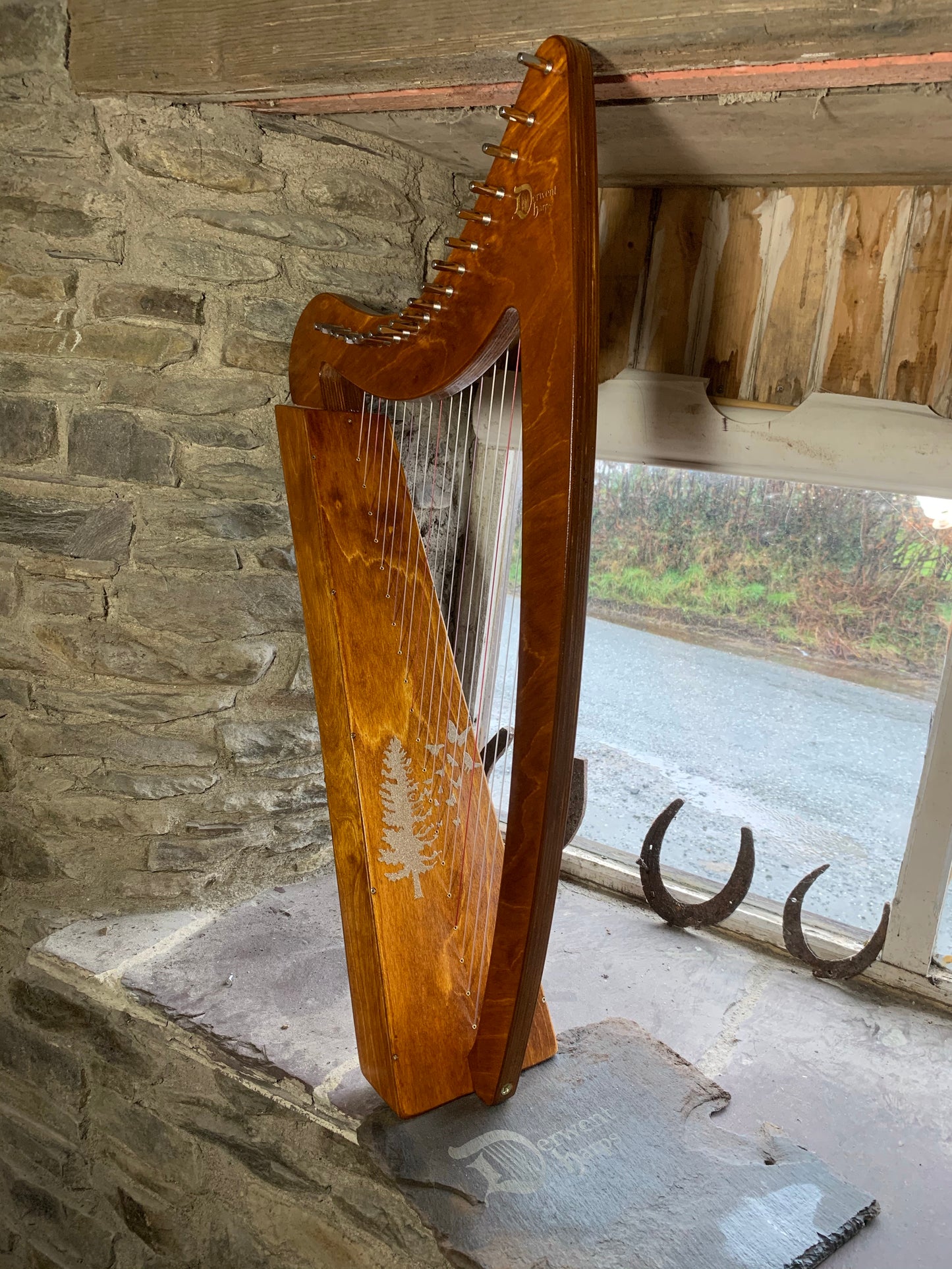 Derwent Harps Adventurer 20 with F and C Levers  in Natural Wood Finishes Made in Wales