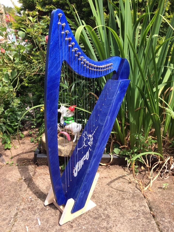 Derwent Harps Adventurer 20 in coloured wood stain Finishes Made in Wales with F and C Levers