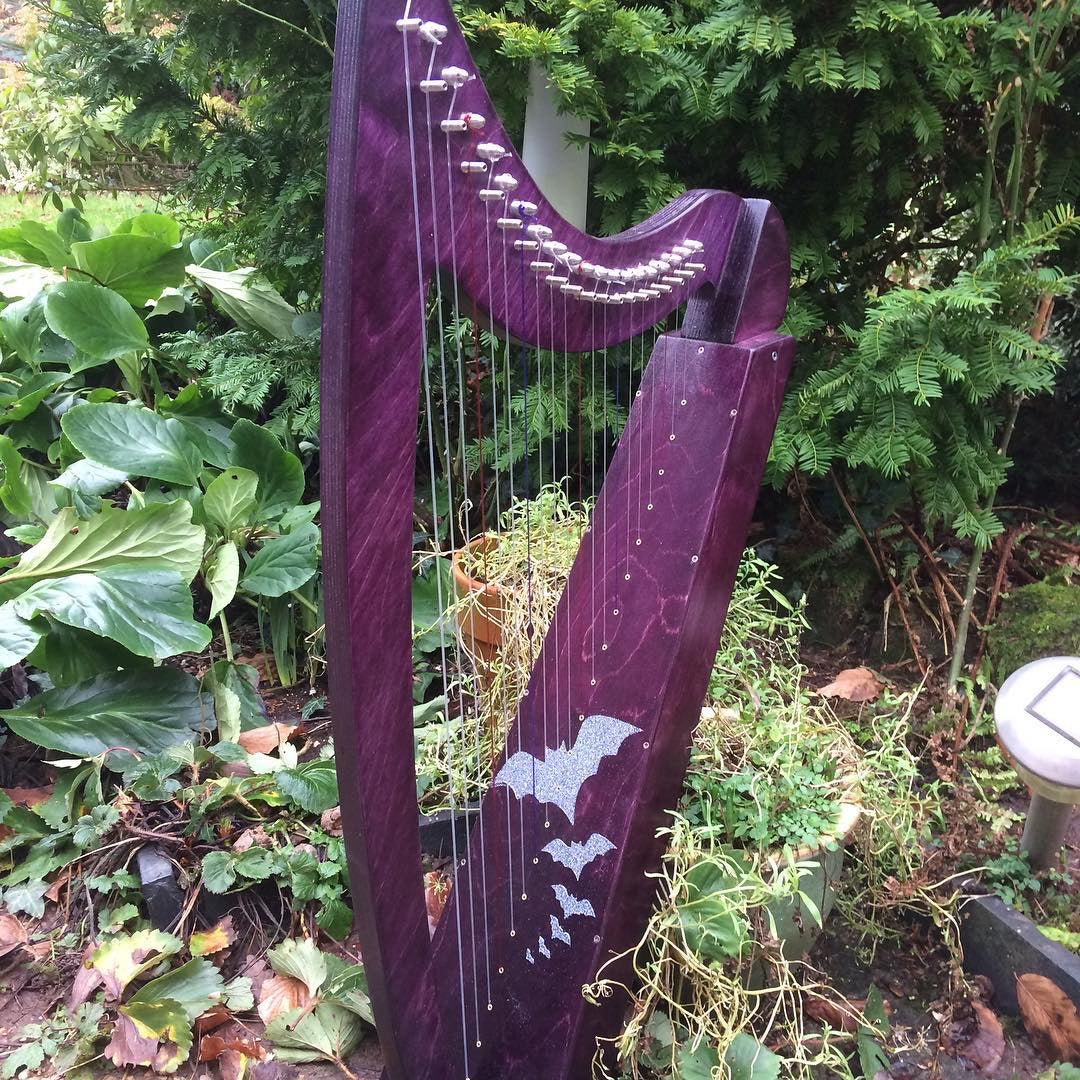 Derwent Harps Adventurer 20 in coloured wood stain Finishes Made in Wales with F and C Levers
