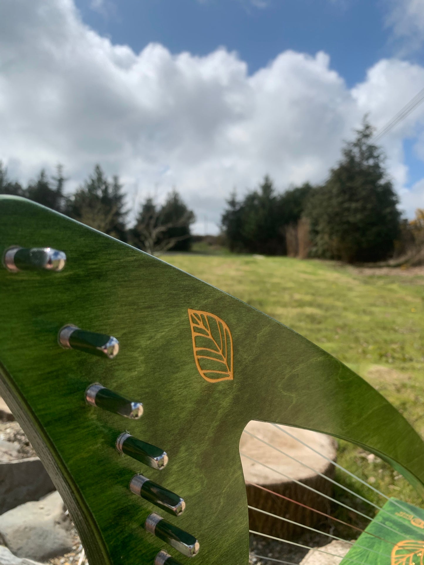 Derwent Harps Adventurer 20 in coloured wood stain Finishes Made in Wales with F and C Levers